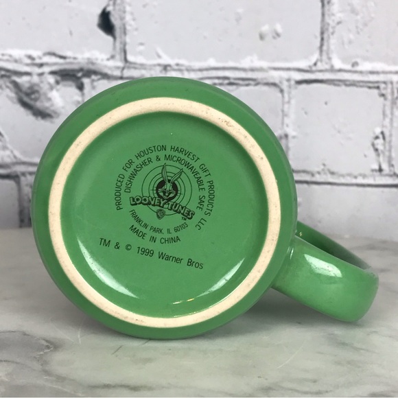 Warner Bros Looney Tunes Bugs Bunny 1999 Vintage Green Ceramic Coffee Mug & Cup - Picture 7 of 8